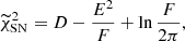 $$ \begin{aligned} \widetilde{\chi }^2_{\rm SN} = D-\frac{E^2}{F} + \ln \frac{F}{2\pi }, \end{aligned} $$