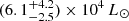 $ (6.1^{+4.2}_{-2.5}) \times 10^4\,L_\odot $