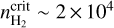 $n_{{{\rm{H}}_2}}^{{\rm{crit}}}\~2 \times {10^4}$