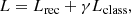 $$ \begin{aligned} L=L_{\rm rec}+\gamma L_{\rm class}, \end{aligned} $$