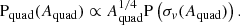 $$ \begin{aligned} \mathrm{P}_{\rm quad}(A_{\mathrm{quad} }) \propto A_{\mathrm{quad} }^{1/4} \mathrm{P}\left(\sigma _v(A_{\mathrm{quad} })\right). \end{aligned} $$