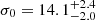 $ \sigma_0 = 14.1_{-2.0}^{+2.4} $