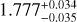 $1.777_{ - 0.035}^{ + 0.034}$