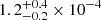 $ 1.2^{+0.4}_{-0.2}\times10^{-4} $