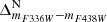 $ \Delta^{\rm N}_{m_{F336W}-m_{F438W}} $