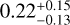 $0.22_{ - 0.13}^{ + 0.15}$