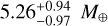 $5.26_{ - 0.97}^{ + 0.94}{M_ \oplus }$