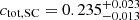 $ c_{\mathrm{tot,SC}}=0.235^{+0.023}_{-0.013} $