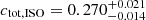 $ c_{\mathrm{tot,ISO}}=0.270^{+0.021}_{-0.014} $