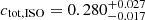 $ c_{\mathrm{tot,ISO}}=0.280^{+0.027}_{-0.017} $