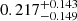 $ 0.217^{+0.143}_{-0.149} $