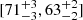 $ [71^{+3}_{-3}, 63^{+2}_{-2}] $