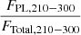 $ \frac{F_{\mathrm{PL},210{-}300}}{F_{\mathrm{Total},210{-}300}} $