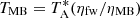 $ T_{\rm MB} = T_{\rm A}^*(\eta_{\rm fw}/\eta_{\rm MB}) $