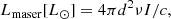 $$ \begin{aligned} L_{\rm {maser}} [L_{\odot }]= 4\pi d^{2} \nu I/c, \end{aligned} $$