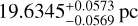 $\[19.6345_{-0.0569}^{+0.0573} ~\mathrm{pc}\]$