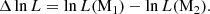 $$ \begin{aligned} \Delta \ln {L}=\ln {L(\mathrm M_{\rm 1})}-\ln {L(\mathrm M_{\rm 2})}. \end{aligned} $$