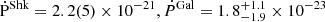 $ \dot{\mathrm{P}}^{\mathrm{Shk}}=2.2(5) \times 10^{-21}, \dot{P}^{\mathrm{Gal}}=1.8^{+1.1}_{-1.9}\times10^{-23} $