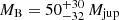 $ M_{\mathrm{B}}=50^{+30}_{-32}\,M_{\mathrm{jup}} $