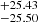 $ ^{+25.43}_{-25.50} $