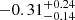 $ -0.31^{+0.24}_{-0.14} $