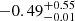 $ -0.49^{+0.55}_{-0.01} $