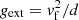 $ g_{\mathrm{ext}}=v_{\rm f}^2/d $