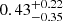 $ ~~~0.43^{+0.22}_{-0.35} $