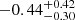 $ -0.44^{+0.42}_{-0.30} $