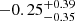 $ -0.25^{+0.39}_{-0.35} $