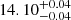 $ 14.10^{+0.04}_{-0.04} $