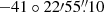 $ -41\circ22{\prime}55{{\overset{\prime\prime}{.}}}10 $