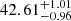 $ 42.61^{+1.01}_{-0.96} $