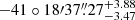 $ -41\circ18{\prime}37{{\overset{\prime\prime}{.}}}27^{+3.88}_{-3.47} $