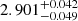 $ 2.901^{+0.042}_{-0.049} $