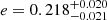 $ e=0.218^{+0.020}_{-0.021} $
