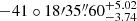 $ -41\circ18{\prime}35{{\overset{\prime\prime}{.}}}60^{+5.02}_{-3.74} $