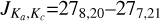 ${J_{{K_a},{K_c}}} = {27_{8,20}} - {27_{7,21}}$