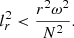 $$ \begin{aligned} l_{r}^{2} < \frac{r^{2}\omega ^{2}}{N^{2}} .\end{aligned} $$
