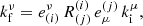$$ \begin{aligned} k_{\rm f}^{\nu } = e^{\nu }_{(i)} \, R^{(i)}_{(j)} \, e^{(j)}_{\mu } \, k_{\rm i}^{\mu }, \end{aligned} $$