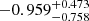 $ -0.959_{-0.758}^{+0.473} $