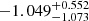 $ -1.049_{-1.073}^{+0.552} $