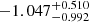 $ -1.047_{-0.992}^{+0.510} $