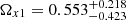 $ \Omega_{x1} = 0.553_{-0.423}^{+0.218} $