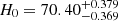 $ H_0 = 70.40_{-0.369}^{+0.379} $