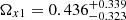 $ \Omega_{x1} = 0.436_{-0.323}^{+0.339} $