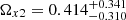$ \Omega_{x2} = 0.414_{-0.310}^{+0.341} $