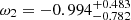 $ \omega_2 = -0.994_{-0.782}^{+0.483} $