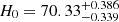 $ H_0 = 70.33_{-0.339}^{+0.386} $