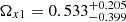 $ \Omega_{x1} = 0.533_{-0.399}^{+0.205} $